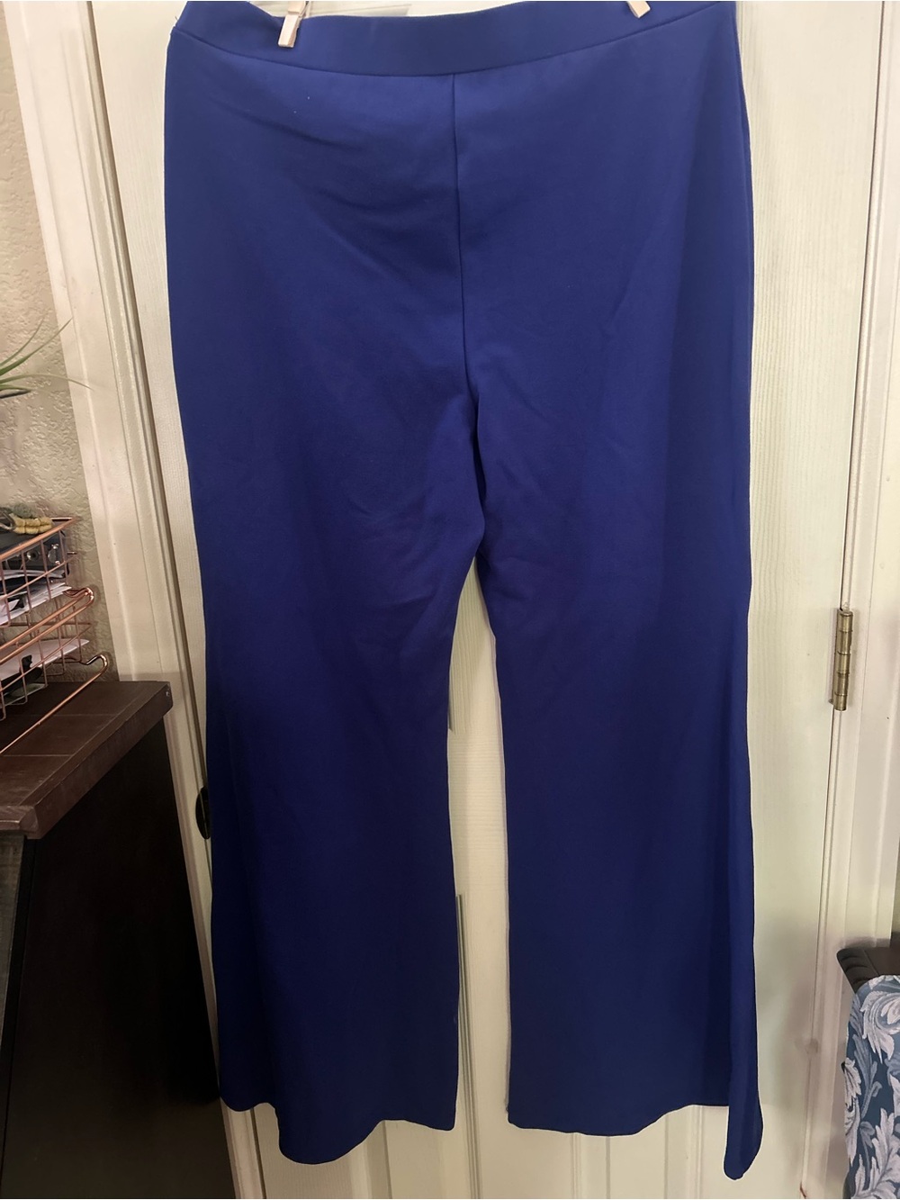 IMAN Deep Blue Wide-Leg Trousers size Large.